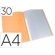 Carpeta Liderpapel 30 fundas polipropileno naranja fluor