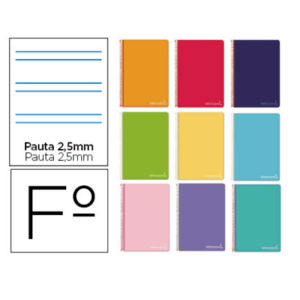 Cuadernos espiral Liderpapel A4 pauta estrecha tapa plástico