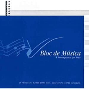 Bloc música 1/4 con 8 pentagramas