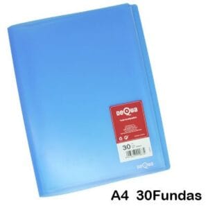 Carpeta 30 fundas A4 Dequa azul