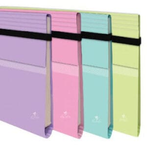 Carpeta clasificadora fuelle cartón con solapas pastel
