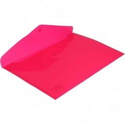 Carpeta broche A4 ecoplas fluor rosa