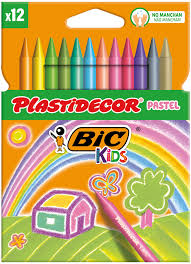 Ceras plastidecor 12 Colores pasteles BIC KIDS