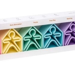 Encajables silicona 6 figuras +  6 casas colores pastel - Dëna