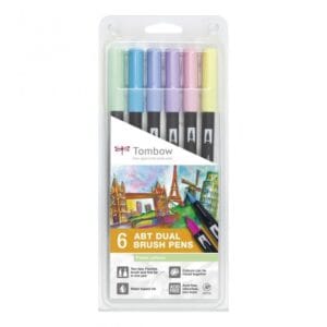 Estuche rotulador 6 colores pastel abt dual brush