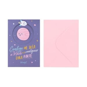 Postal Mr Wonderful - Contigo me iría a Marte o a cualquier otra parte