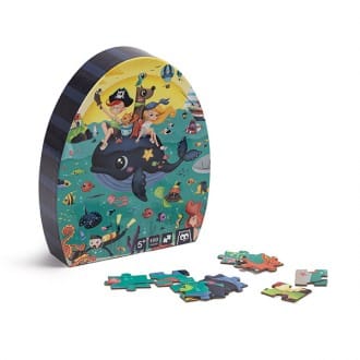 Puzzle bajo el mar Con este atractivo puzle redondo van a aprender un montón sobre los secretos del mar: tortugas, pequeños peces, plantas...