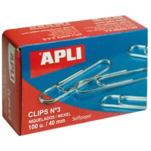 Clips niquelados Apli N.3 100 unidades