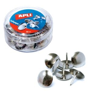 Chinchetas Niquel plateadas Apli 50 uds
