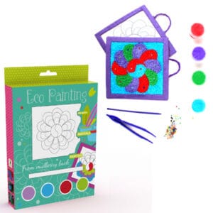 Eco Painting es una actividad creativa que permite colorear un bonito cuadro con pintura especial creada a partir de la corteza de morera.