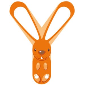 Letra de madera Y animales