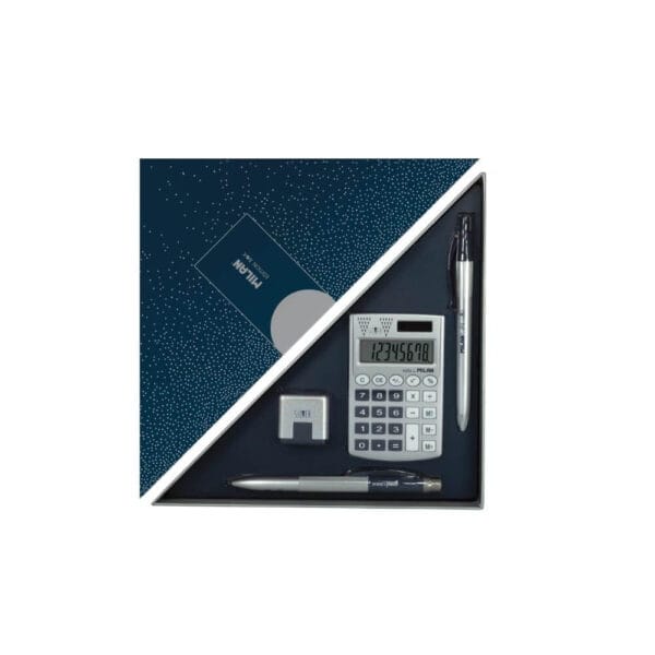 Caja triangular regalo silver azul milán