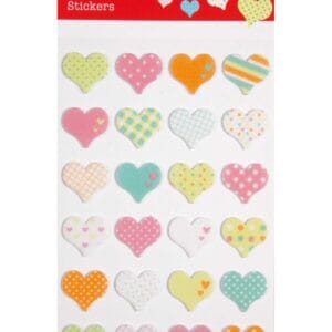 Pegatinas corazones fieltro colores Apli