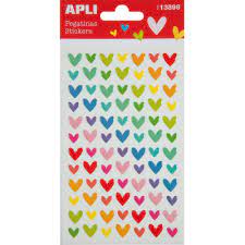 Pegatinas corazones arcoiris Apli