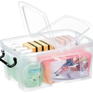 Caja plástico contenedora 12 litros con tapa flexible