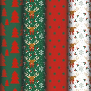 Papel de regalo navideño renos