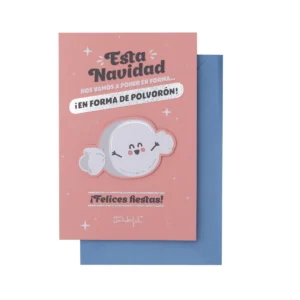 Postal Navidad con Mensaje y Diseño Mr. Wonderful: Esta Navidad nos Vamos a Poner en Forma... ¡en Forma de Polvorón! ¡Felices fiestas!