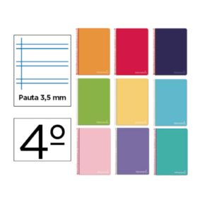 Cuaderno A5 espiral liderpapel pauta ancha dos líneas
