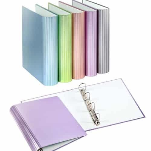 Carpeta a4 4 anillas 25mm serie metal cartón forrado colores metálizdos