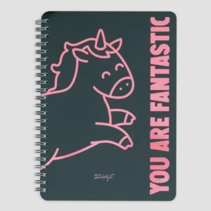 Libreta A4 Unicornio negra - You are fantastic