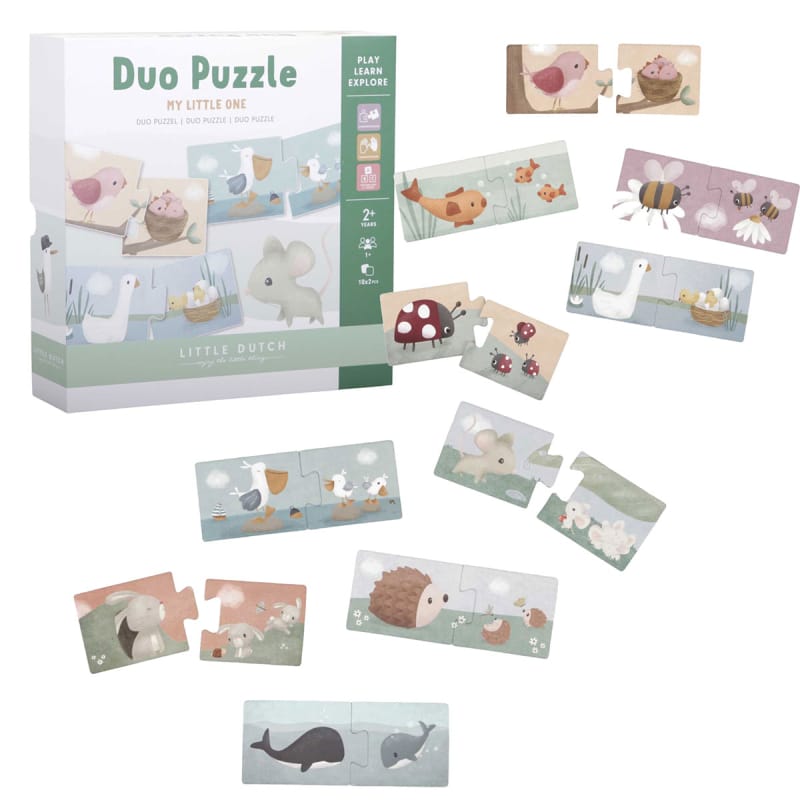Puzzle duo flores y mariposas little dutch