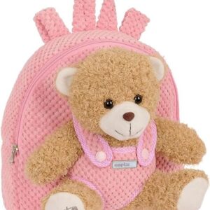 Mochila rosa preescolar con osito Safta