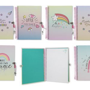 Diario espiral con candado magic