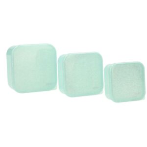 3 Cajas Almuerzo Aqua Glitter Turquoise