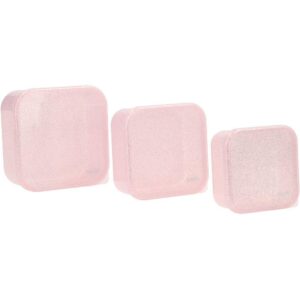 3 Cajas Almuerzo Glitter Pink