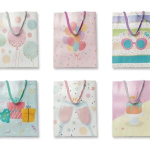Bolsa regalo papel con foil cumpleaños surtidas