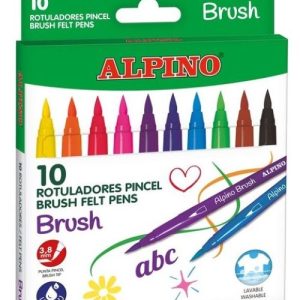 Estuche 10 rotuladores Alpino Brush punta pincel
