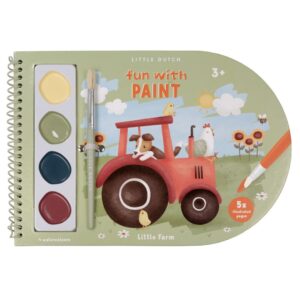 Libro acuarelas para colorear pequeña granja