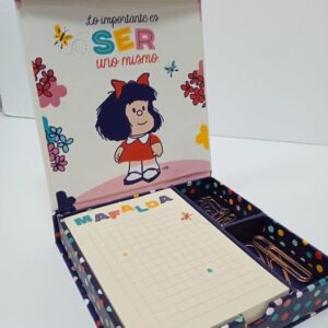 Caja de notas o clips Mafalda