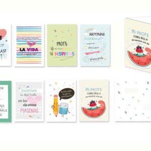 Tarjeta jumbo profesores con sobre decorado