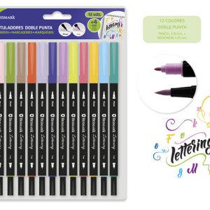 Set 12 rotuladores doble punta lettering