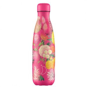 Botella CHILLY'S - Floral pink pompoms 500ml