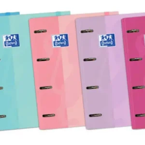 Carpebloc A4+ 4 anillas 35mm recambio 5 colores pastel tapa extradura tacto suave