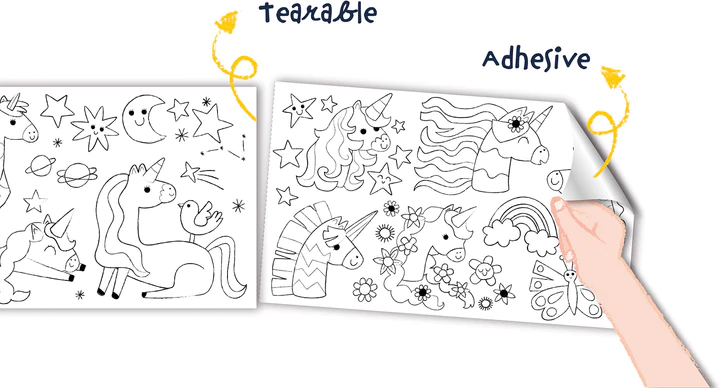 Kit de rollos para colorear - Unicornios de fantasía