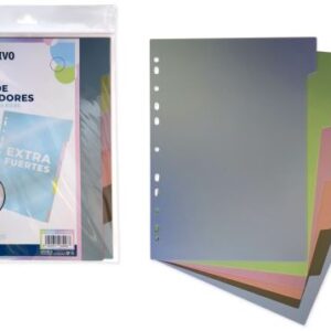 Bolsa separadores multitaladro a4 metal extra-fuerte 6 pestañas