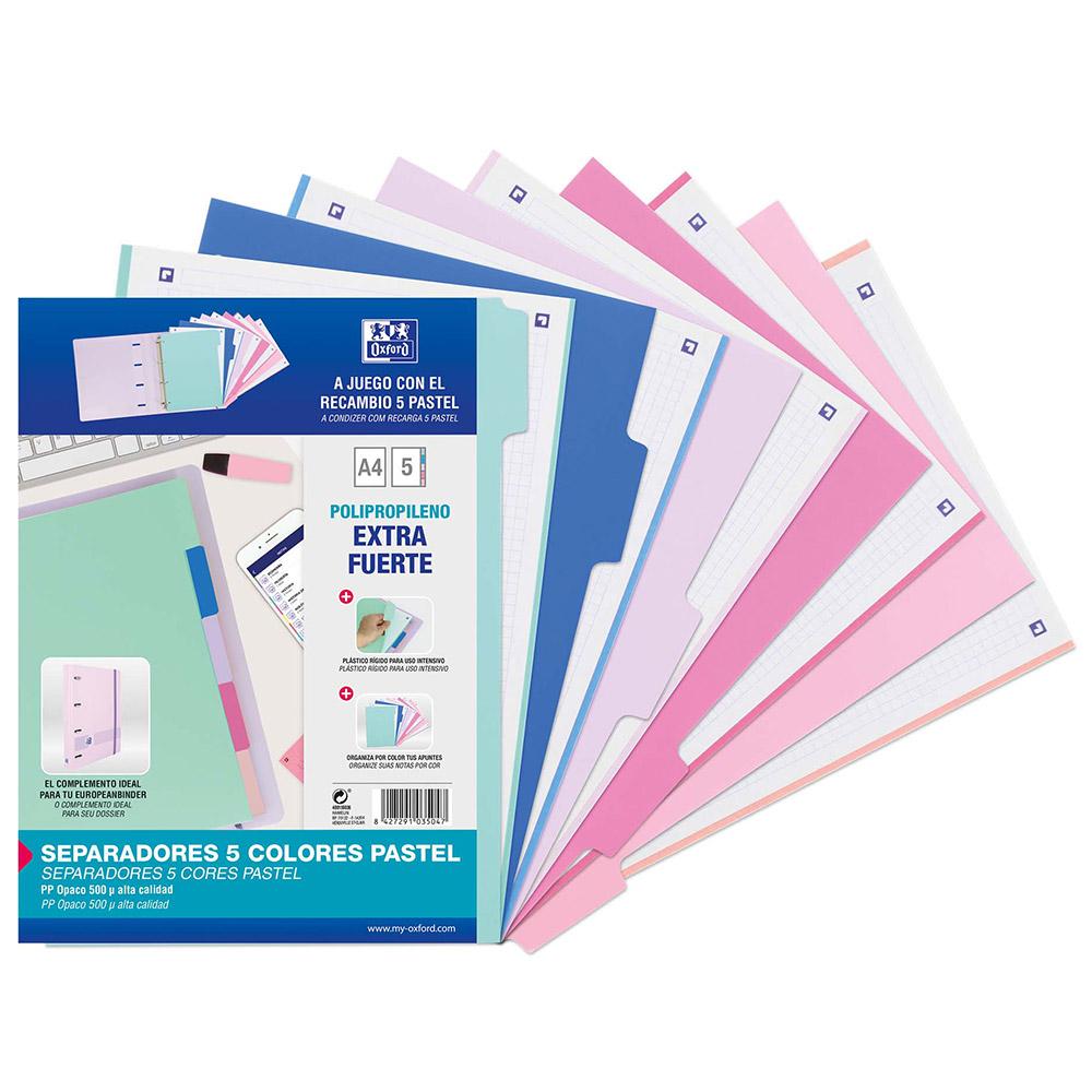 Separadores oxford colores pastel juego de 5 separadores