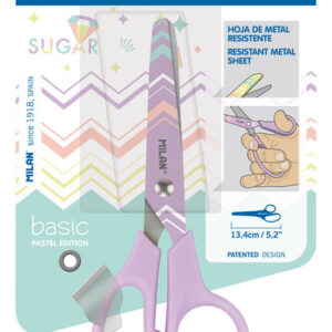 Tijera milan basic pastel sugar diamond lila blister