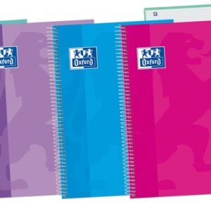 cuaderno espiral europeanbook5 a4+ 120h 90g. cuadricula 5x5 mm microperforado colores tendencia