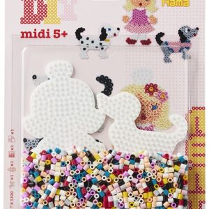 Blister Hama Beads Midi 1100 beads + placas perro y muñeca + papel