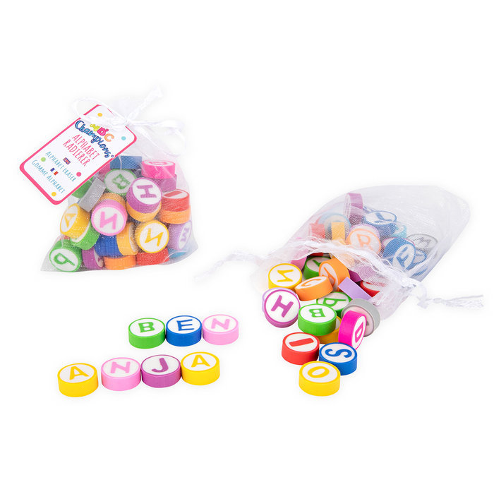 Bolsita con gomas letras alfabeto Bolsita con gomas letras alfabeto