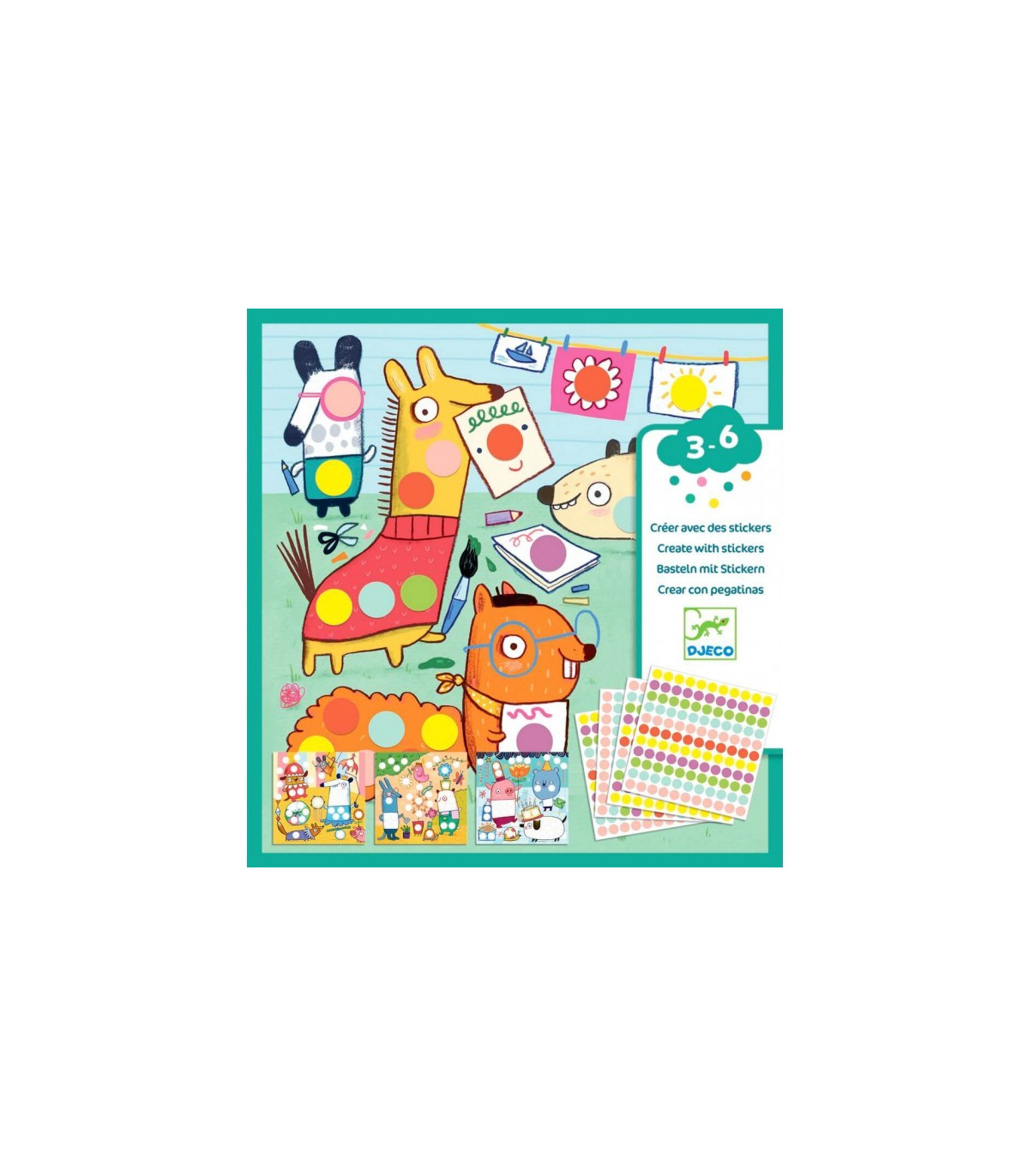 Crear con pegatinas animalitos - Djeco Crear con pegatinas animalitos - Djeco