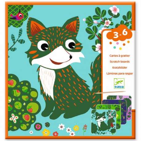 Cuadros para rascar animales pequeños - Djeco Cuadros para rascar animales pequeños - Djeco