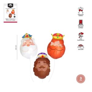 Set globos Reyes Magos 37x60cm-14,5x24 3Uds