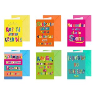 Tarjeta felicitación frases fluor y sobre modelos surtidos