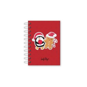 Libreta A6 Navidad - Pingüino muñeco rojo