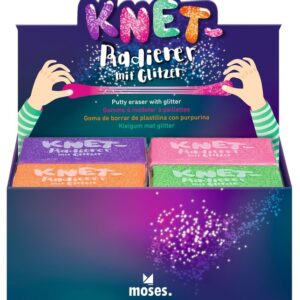 Gomas de borrar elásticas con purpurina surtidas